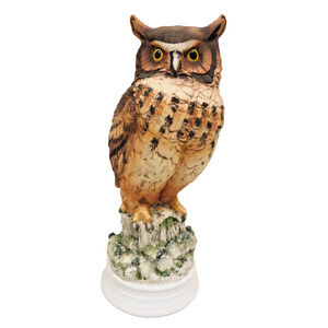 Napcoware Limited Edition Great Horned Owl C-7255 Porcelain Figurine - Japan 9"